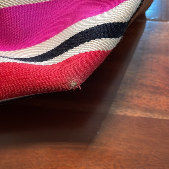 Kate Spade Oak Island Striped Tote Hobo Bag - Leather Handles & Bottom - Picture 3 of 8